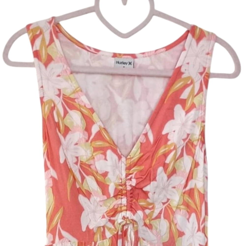 NWT Hurley Sand Dollar Printed Smocked Back Midi Dress Size Small 🌼🏵️ - Picture 3 of 9